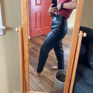 Vintage Vakko high rise leather pants